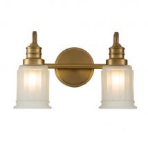 Quoizel Swell 2 Light Wall Light in Brass | Outlet