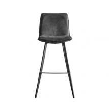 Palmer Set of 2 Bar Stools - Grey Leather