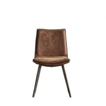 Hinks Set of 2 Dining Chairs - Faux Brown Leather