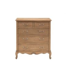 Chic 5 Drawer Chest - Weathered Wood