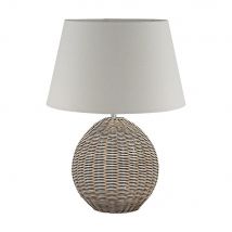 Raffie Small Rattan Table Lamp - Cream Wash