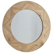 Milano Round Mirror - Oak