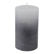 Libra Interiors White Pillar Candle With Metallic Black Ombre Base 7X12 cm