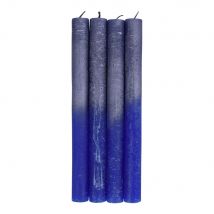 Libra Interiors Set Of 4 Blue And Purple Ombre Dinner Candles