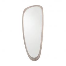 Lesha Oak Veneer Teardrop Wall Mirror - Grey