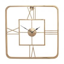 Metal Square Wall Clock - Gold