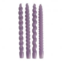 Libra Interiors Set Of 4 Twisted Dinner Candles Periwinkle