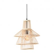Gallery Interiors Mantra 1 Pendant Light in Light Natural Bamboo