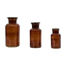 Gallery Interiors Set of 3 Apothecary Jars in Brown