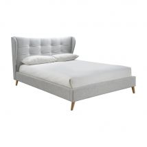 Olivia's Hudson Fabric Bed in Dove Grey / Double