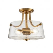 Quoizel Hollister 2 Light Semi-flush Mount Light in Brass