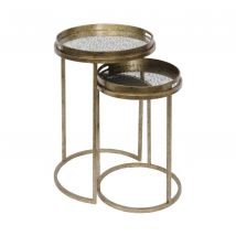 Vienna Diamond Set of 2 Side Tables - Antique Gold