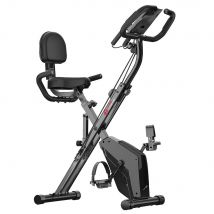 Space Saving Foldable Exercise Bike Upright Recumbent Fitness Bike with Resistance Bands Black
