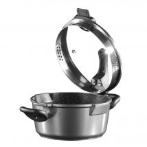 STONELINE® FUTURE Kochtopf 28 cm | mit Sieb-Glasdeckel