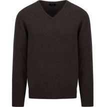 William Lockie Pull Laine d'Agneau Col-V Cacao Marron taille XL