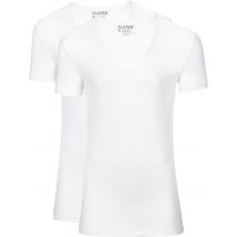 Slater T-Shirts Stretch Lot de 2 Col-V Profond Blanc taille S