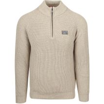 NZA Pull Drake Demi-Zip Ecru Beige taille 3XL