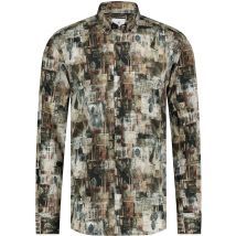 State of Art Chemise Impression Multicolore Multicoloré Vert foncé Marron taille XL
