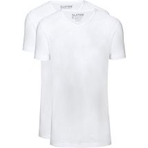 Slater T-shirts Basique Lot de 2 Col-V Extra Long Blanc taille L