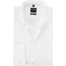 Olymp Chemise Coupe Cintrée Poignets Double Ecru Blanc cassé taille 41