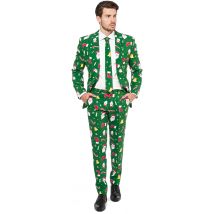 OppoSuits Costume Père Noël Rouge Vert taille 48