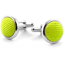 Bouton de Manchette en Soie Citron F04 Vert
