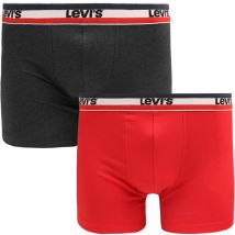 Levi's Boxer-shorts Brief Lot de 2 Gris Anthracite Rouge taille M