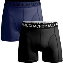 Muchachomalo Boxer-shorts Microfibre Lot de 2 Marine Bleu foncé Bleu Noir taille S