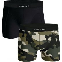 Bjorn Borg Boxers 2 Pack Black/Print Noir Vert foncé taille L
