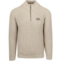 NZA Pull Drake Demi-Zip Ecru Beige taille 3XL