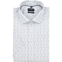 Olymp Luxor Shirt Print Olive Blanc Vert taille 41