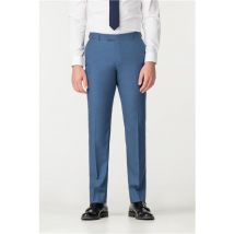Racing Green Bright Blue Pick And Pick Tailored Fit Men's Suit Trousers