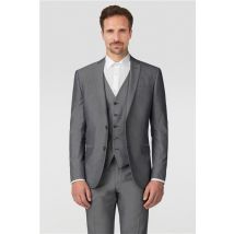 Limehaus Slim Fit Plain Silver Grey Tonic Men's Suit Jacket