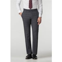 Scott & Taylor Tailored Fit Charcoal Grey Check Men's Suit Trousers