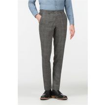 Marc Darcy Scott Grey Tweed Check Slim Fit Men's Trousers