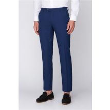 Scott & Taylor Navy Blue Texture Tailored Fit Men's Trousers