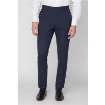 Jeff Banks Stvdio Navy Blue Check Performance Tailored Fit Men's Trousers