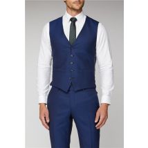 Racing Green Blue Texture Tailored fit Waistcoat