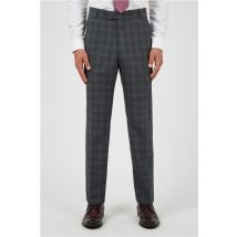 Scott & Taylor Regular Fit Grey Rust Check Men's Suit Trousers