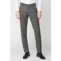 Marc Darcy Grey Tweed Check Men's Trousers