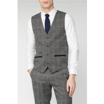 Marc Darcy Scott Grey Tweed Check Waistcoat