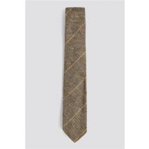 Marc Darcy Tan Check Tie Tan - Ideal For Weddings Brown