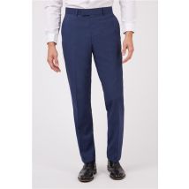 Scott & Taylor Regular Fit Semi Plain Blue Textured Men's Suit Trousers