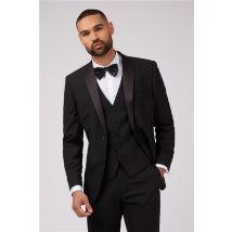 Limehaus Black Notch Lapel Tailored Fit Tuxedo Jacket