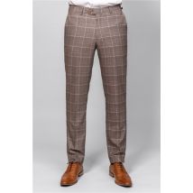 Marc Darcy Slim Fit Ray Tan Check Men's Trousers