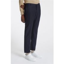 Farah Navy Blue Twill Stretch Men's Slim Fit Trousers