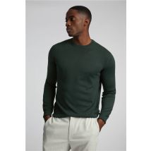 Limehaus Knitted Crew Neck Jumper Green, Cotton