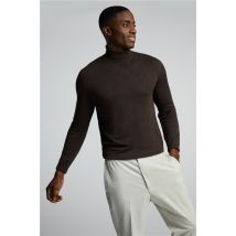 Limehaus Knitted Roll Neck Jumper Brown, Cotton