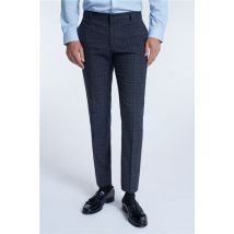 Limehaus Charcoal Grey Grindle Caramel Check Men's Slim Fit Trousers