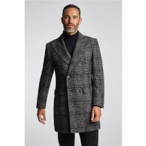 Jeff Banks Double Breasted Black Overcoat